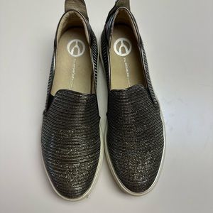 Silver Slip On Sneakers (size 10)